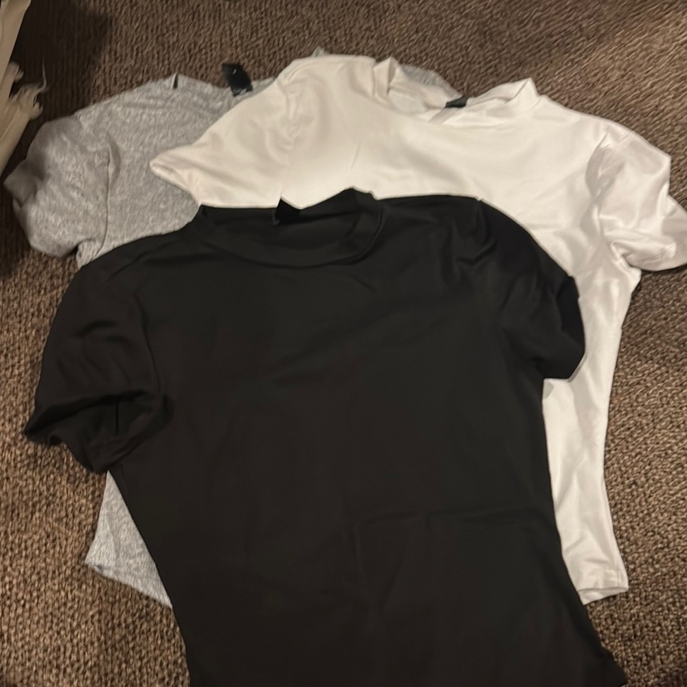 Set of Three T-Shirts - Black, White, Gray